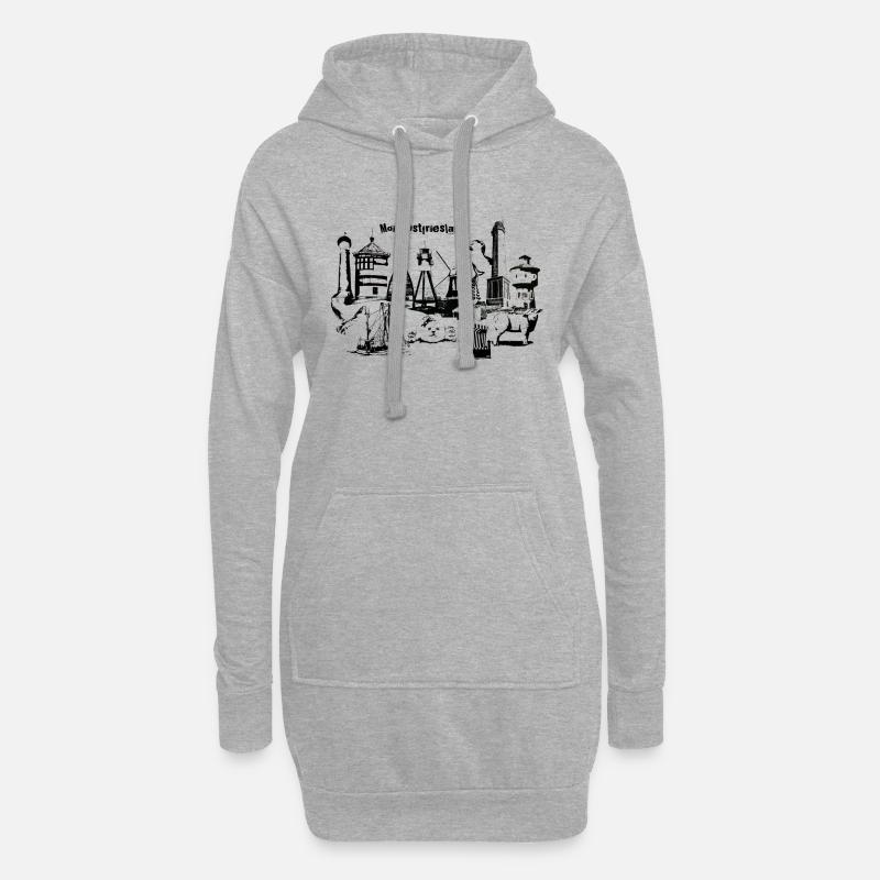 Moin Ostfriesland - Hoodie-Kleid - Grau meliert