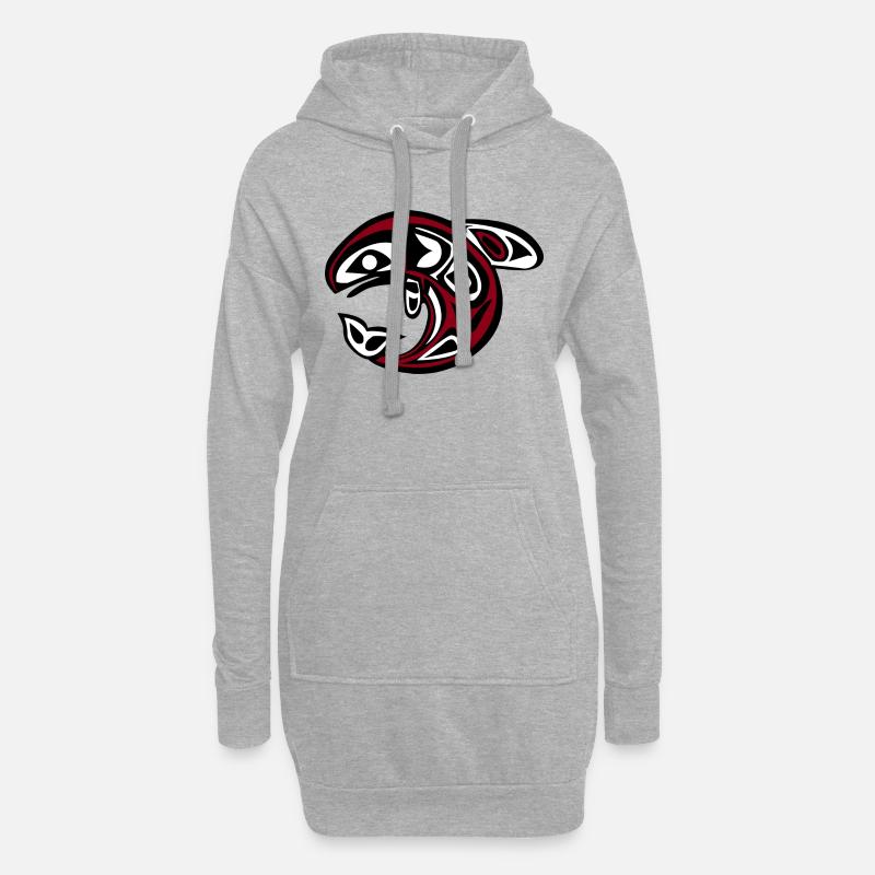 Wal- Totem - Hoodie-Kleid - Grau meliert