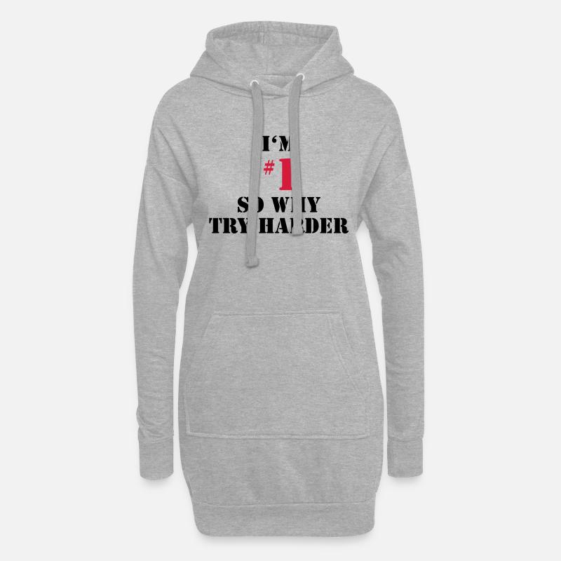 Numer One - So Why Try Harder - Hoodie-Kleid - Grau meliert