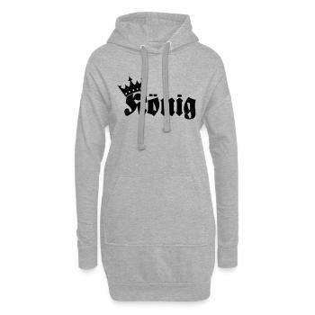 König - Sweat-shirt à capuche long Femme - gris chiné - Devant