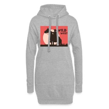 Far West - Sweat-shirt à capuche long Femme - gris chiné - Devant