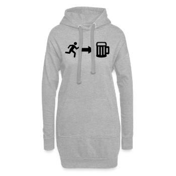 Bière - Sweat-shirt à capuche long Femme - gris chiné - Devant
