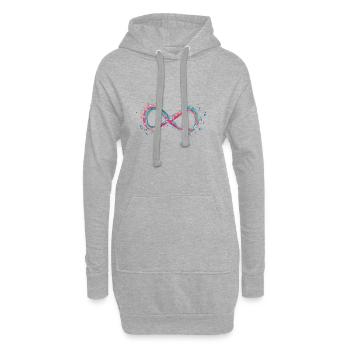 Liegende Acht neutral - Hoodie-Kleid - Grau meliert - Vorne