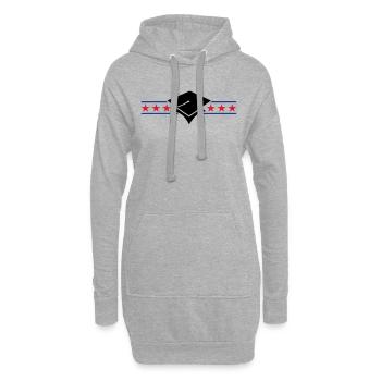 scholar hat / Gelehrtenhut (3c) - Hoodie-Kleid - Grau meliert - Vorne
