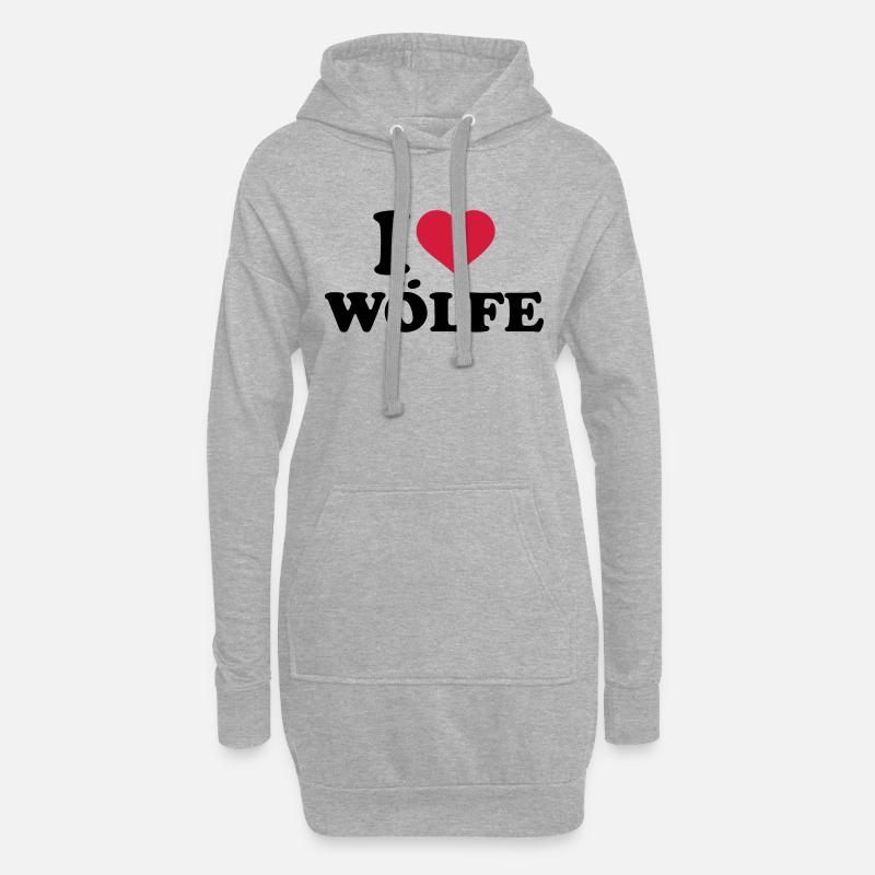 Wolf - Hoodie-Kleid - Grau meliert