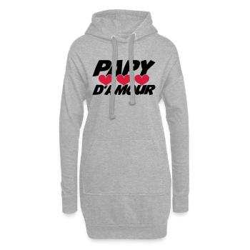 Papy d'amour ! - Sweat-shirt à capuche long Femme - gris chiné - Devant