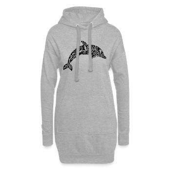 Dolphin - Hoodie Dress - heather grey - Front