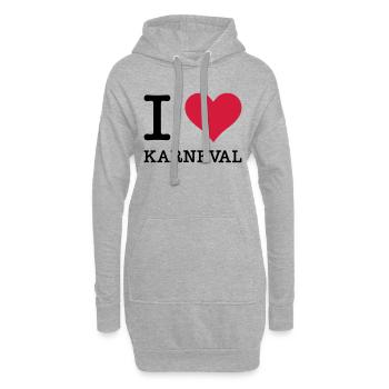I Love Karneval - Hoodie-Kleid - Grau meliert - Vorne