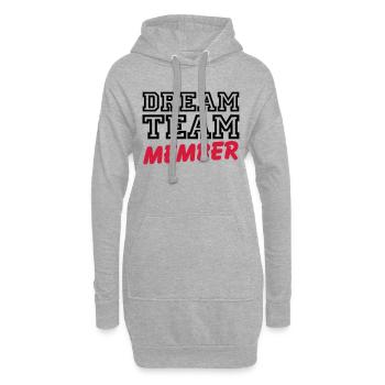 Dream Team Member - Sweat-shirt à capuche long Femme - gris chiné - Devant