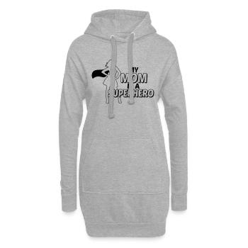 My mom is a Superhero-Meine Mama ist ein Superheld - Hoodie-Kleid - Grau meliert - Vorne