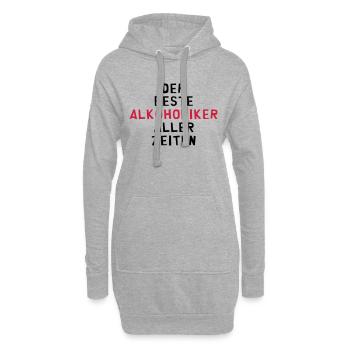 Alkohol - Alkoholiker - Alkoholikerin - Aperitif - Hoodie-Kleid - Grau meliert - Vorne