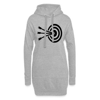 Tir à l'arc - Sweat-shirt à capuche long Femme - gris chiné - Devant