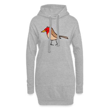 lustiges Rotkehlchen - Hoodie-Kleid - Grau meliert - Vorne