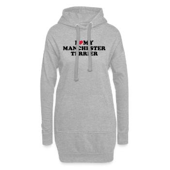 Manchester Terrier - Hoodie-Kleid - Grau meliert - Vorne