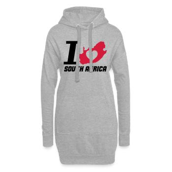 south_africa_i_love_2 - Sweat-shirt à capuche long Femme - gris chiné - Devant