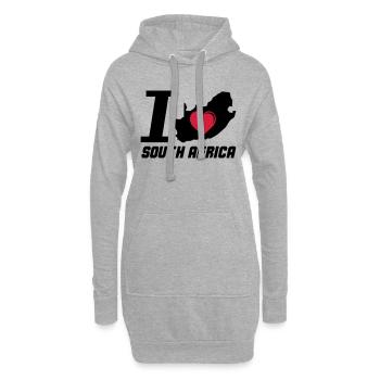 south_africa_i_love_02 - Sweat-shirt à capuche long Femme - gris chiné - Devant