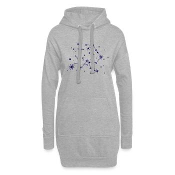 Schütze, Sagittarrius, Sternzeichen, Himmel - Hoodie-Kleid - Grau meliert - Vorne