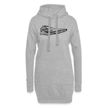 Urzeitwal Baleine Fossil dinosaures crânes primitifs - Sweat-shirt à capuche long Femme - gris chiné - Devant