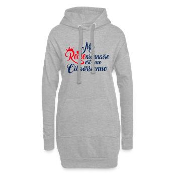 Ma Reinenionnaise est une Cilaossienne - Sweat-shirt à capuche long Femme - gris chiné - Devant
