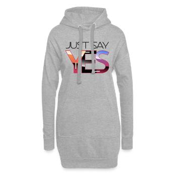 Just say yes - Sweat-shirt à capuche long Femme - gris chiné - Devant