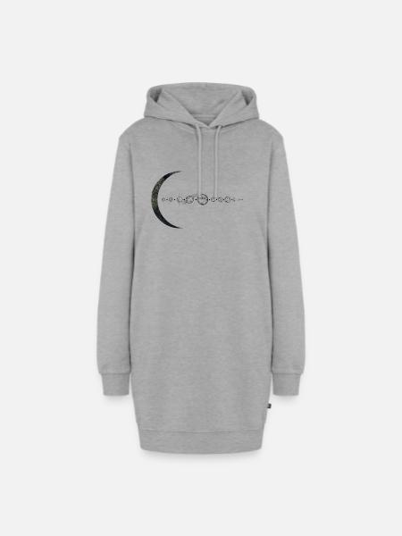 Planeten - Hoodie-Kleid - Grau meliert