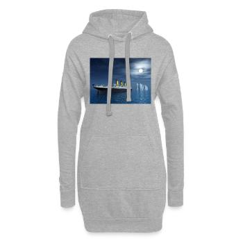 Historisches Passagierschiff Titanic und Eisberg - Hoodie-Kleid - Grau meliert - Vorne