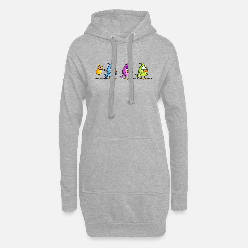 Die Wandervögel - Hoodie-Kleid - Grau meliert