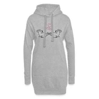 Mäuse Verliebt - Hoodie-Kleid - Grau meliert - Vorne