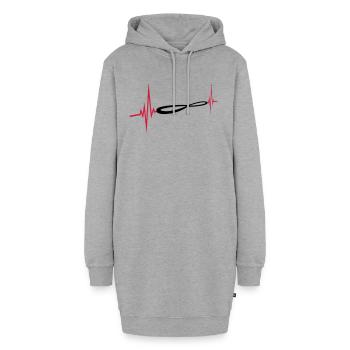 Puls Unendlich Symbol - Hoodie-Kleid - Grau meliert - Vorne