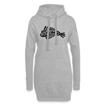 Kultur der Inkas - Hoodie-Kleid - Grau meliert - Vorne