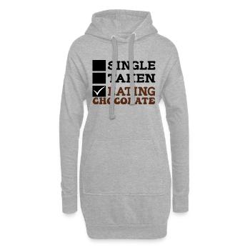 Single Taken Manger du chocolat - Sweat-shirt à capuche long Femme - gris chiné - Devant
