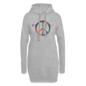 J’aime les vêtements / Paix - Sweat-shirt à capuche long Femme - gris chiné - Devant