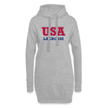 USA Lacrosse - Couleurs nationales - États-Unis - Sweat-shirt à capuche long Femme - gris chiné - Devant