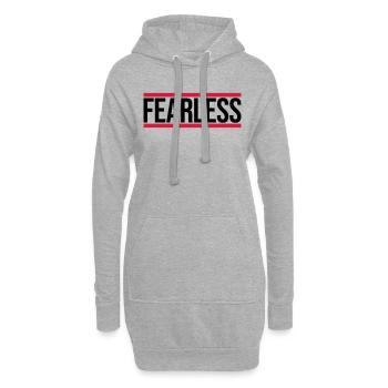 fearless Text Zitat Design - Hoodie-Kleid - Grau meliert - Vorne