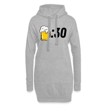 Bier :30 - Hoodie-Kleid - Grau meliert - Vorne