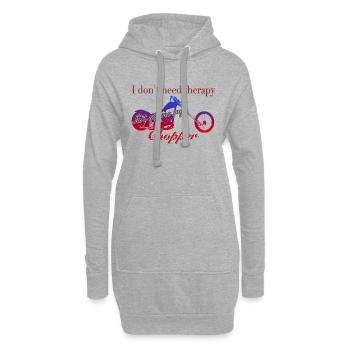 Hachoir auto-thérapeutique - Sweat-shirt à capuche long Femme - gris chiné - Devant