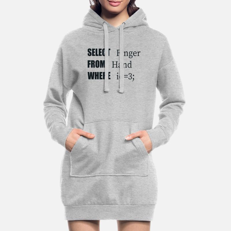 Hand Select Finger, Funny code. Coders Language Hoodie Dress