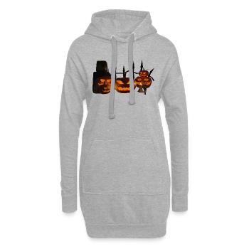 Halloween - Sweat-shirt à capuche long Femme - gris chiné - Devant