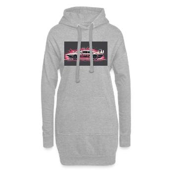 Voiture de course Splash - Sweat-shirt à capuche long Femme - gris chiné - Devant
