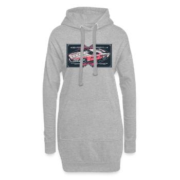 Red Retro Racecar - Hoodie-Kleid - Grau meliert - Vorne