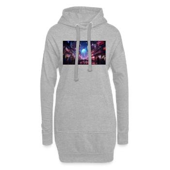 crowded place in tokyo rush hour - Hoodie-Kleid - Grau meliert - Vorne