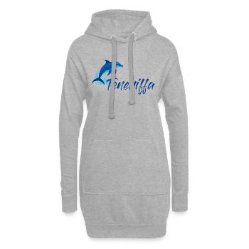 Vacances à Tenerife avec un dauphin - Sweat-shirt à capuche long Femme - gris chiné - Devant