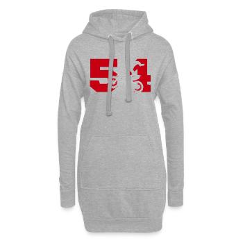 Moto 54 motard - Sweat-shirt à capuche long Femme - gris chiné - Devant
