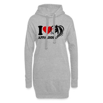 J’adore le cheval Appaloosa - Sweat-shirt à capuche long Femme - gris chiné - Devant