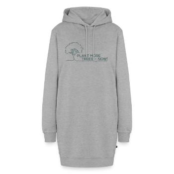 Pflanzt mehr Bäume Jetzt - Naturschutz Spruch - Hoodie-Kleid - Grau meliert - Vorne