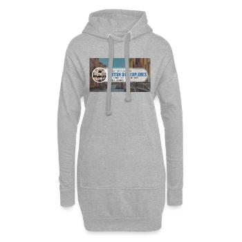 Tour du monde avec British Girl explore - Sweat-shirt à capuche long Femme - gris chiné - Devant