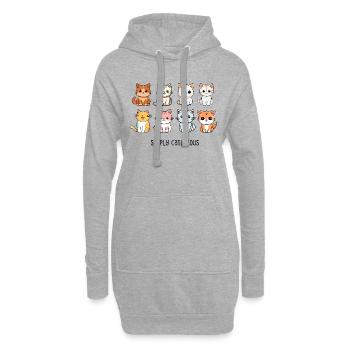 Chat mignon chat amis drôle dicton cadeau - Sweat-shirt à capuche long Femme - gris chiné - Devant