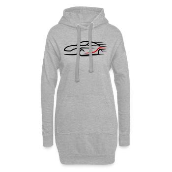 Voiture Turbo Logo Voiture de course - Sweat-shirt à capuche long Femme - gris chiné - Devant