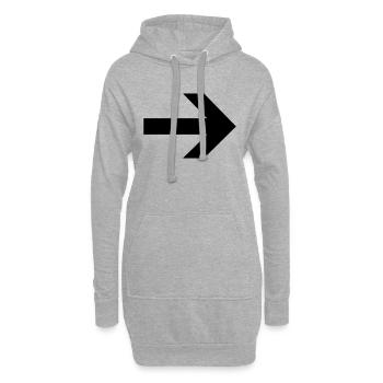 Pfeil nach rechts - Hoodie-Kleid - Grau meliert - Vorne
