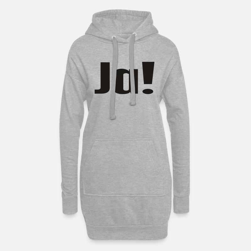 Ja! - Hoodie-Kleid - Grau meliert